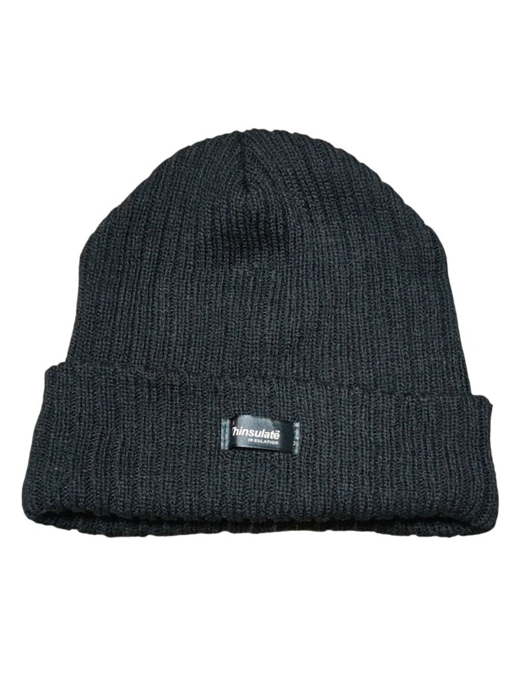Thinsulate Beanie Black Cuffed Rib Knit Insulated Winter Ski Watch Cap Workwear